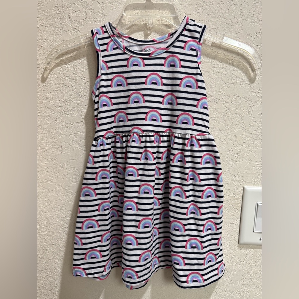 Girls 4T Striped Rainbow Sleeveless Dress